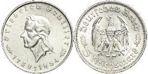 5 Reichsmark Deutsches Reich (1933-1945) Silber Friedrich Schiller