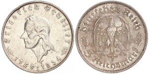 5 Reichsmark Deutsches Reich (1933-1945) Silber Friedrich Schiller