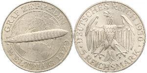 5 Reichsmark Weimarer Republik (1918-1933) Silber 