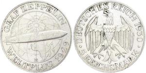 5 Reichsmark Weimarer Republik (1918-1933) Silber 