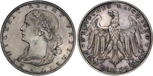 5 Reichsmark Weimarer Republik (1918-1933) Silber 