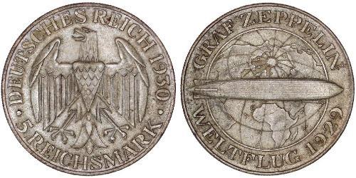 5 Reichsmark Weimarer Republik (1918-1933) Silber 