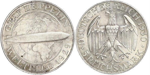 5 Reichsmark Weimarer Republik (1918-1933) Silber 