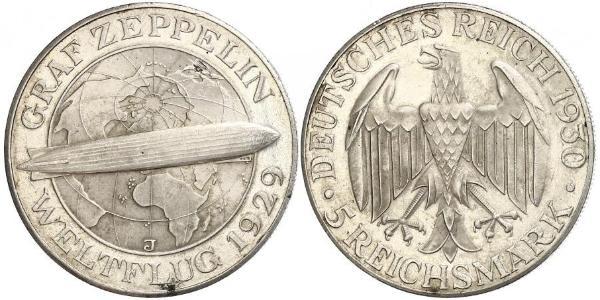 5 Reichsmark Weimarer Republik (1918-1933) Silber 