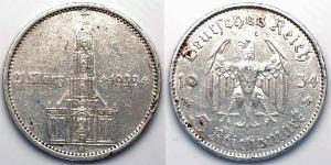 5 Reichsmark Nazi Germany (1933-1945) Silver 