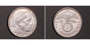 5 Reichsmark Nazi Germany (1933-1945) Silver Paul von Hindenburg