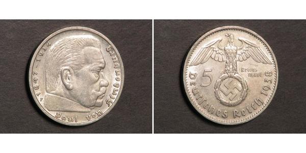 5 Reichsmark Nazi Germany (1933-1945) Silver Paul von Hindenburg