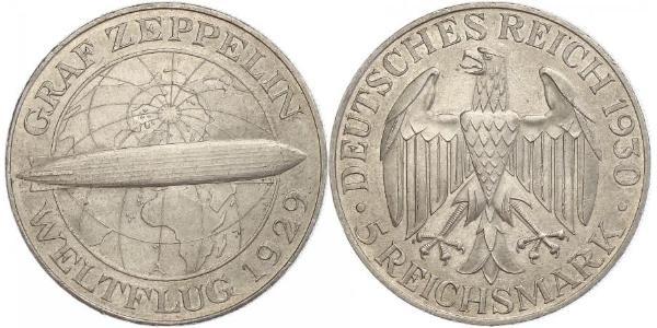 5 Reichsmark Weimar Republic (1918-1933) Silver 