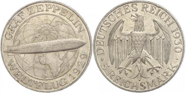 5 Reichsmark Weimar Republic (1918-1933) Silver 