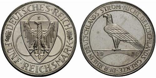 5 Reichsmark 魏瑪共和國 (1919 - 1933)  