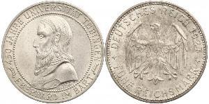 5 Reichsmark Веймарская республика (1918-1933) Серебро Эберхард I Светлый