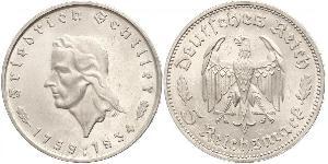 5 Reichsmark Третий рейх (1933-1945) Серебро Шиллер, Фридрих