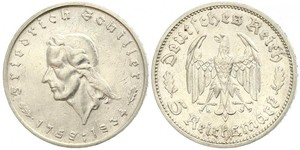 5 Reichsmark Третий рейх (1933-1945) Серебро Шиллер, Фридрих