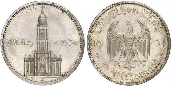 5 Reichsmark Третий рейх (1933-1945) Серебро 