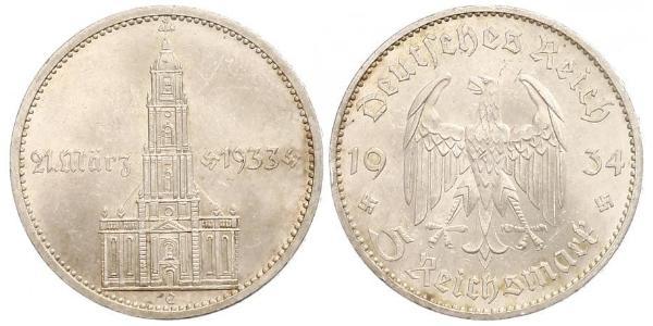 5 Reichsmark Третий рейх (1933-1945) Серебро 