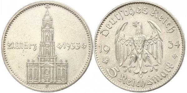 5 Reichsmark Третий рейх (1933-1945) Серебро 