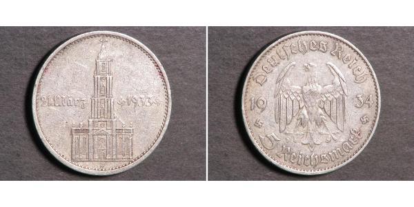 5 Reichsmark Третий рейх (1933-1945) Серебро 