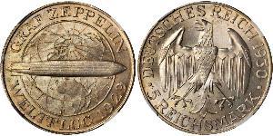 5 Reichsmark Веймарська республіка (1918-1933) Срібло 