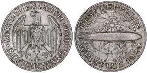 5 Reichsmark Веймарська республіка (1918-1933) Срібло 