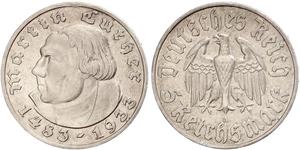 5 Reichsmark Третій рейх (1933-1945) Срібло Мартін Лютер