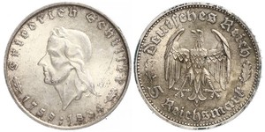 5 Reichsmark Третій рейх (1933-1945) Срібло Йоганн-Фрідріх Шиллер