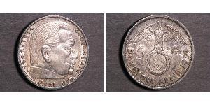 5 Reichsmark Третій рейх (1933-1945) Срібло Пауль фон Гінденбург