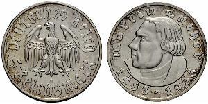 5 Reichsmark Третій рейх (1933-1945) Срібло Мартін Лютер