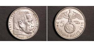 5 Reichsmark Третій рейх (1933-1945) Срібло Пауль фон Гінденбург