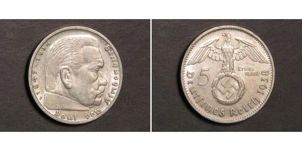 5 Reichsmark Третій рейх (1933-1945) Срібло Пауль фон Гінденбург