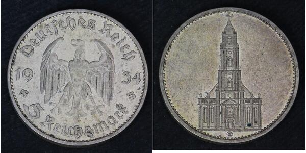 5 Reichsmark Третій рейх (1933-1945) Срібло 
