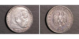 5 Reichsmark 納粹德國 (1933 - 1945) 銀 保罗·冯·兴登堡 (1847 - 1934)