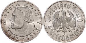 5 Reichsmark 納粹德國 (1933 - 1945) 銀 馬丁·路德