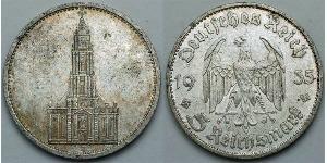 5 Reichsmark 納粹德國 (1933 - 1945) 銀 