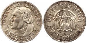 5 Reichsmark 納粹德國 (1933 - 1945) 銀 馬丁·路德