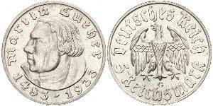 5 Reichsmark 納粹德國 (1933 - 1945) 銀 馬丁·路德
