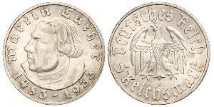 5 Reichsmark 納粹德國 (1933 - 1945) 銀 馬丁·路德