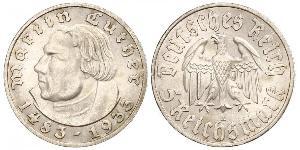 5 Reichsmark 納粹德國 (1933 - 1945) 銀 馬丁·路德