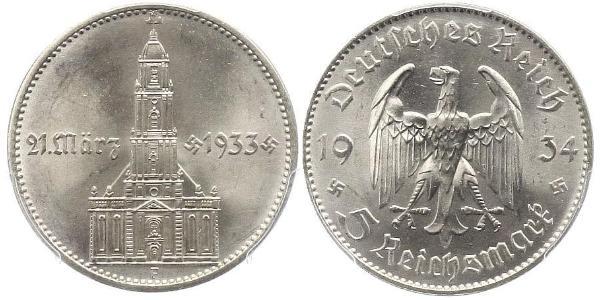 5 Reichsmark 納粹德國 (1933 - 1945) 銀 