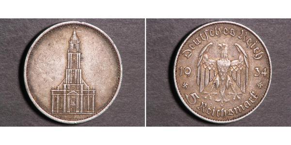 5 Reichsmark 納粹德國 (1933 - 1945) 銀 