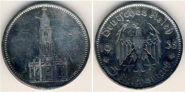 5 Reichsmark 納粹德國 (1933 - 1945) 銀 