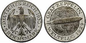5 Reichsmark 魏瑪共和國 (1919 - 1933) 銀 
