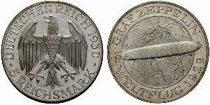 5 Reichsmark 魏瑪共和國 (1919 - 1933) 銀 