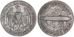 5 Reichsmark 魏瑪共和國 (1919 - 1933) 銀 