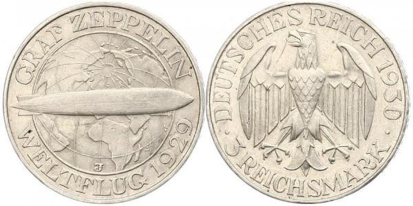 5 Reichsmark 魏瑪共和國 (1919 - 1933) 銀 