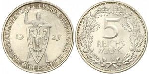 5 Reichsmark / 5 Марка Веймарская республика (1918-1933) Серебро 