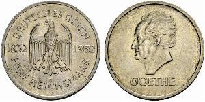 5 Reichsmark / 5 Марка Веймарська республіка (1918-1933) Срібло 