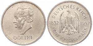 5 Reichsmark / 5 Марка Веймарська республіка (1918-1933) Срібло 