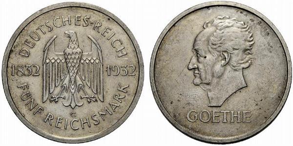 5 Reichsmark / 5 Марка Веймарська республіка (1918-1933) Срібло 