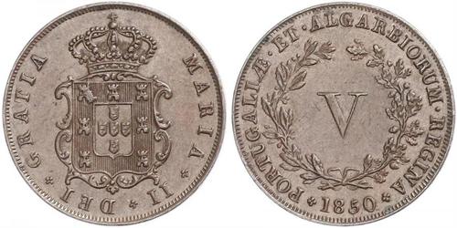 5 Reis Reino de Portugal (1139-1910) Cobre María II de Portugal (1819-1853)