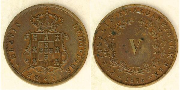 5 Reis Kingdom of Portugal (1139-1910) Copper 